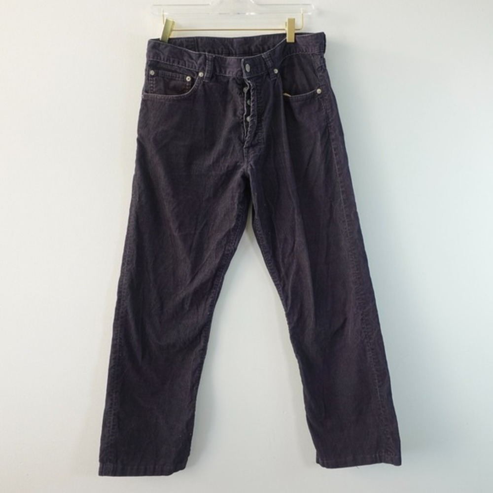 Navy Corduroy Pants 34 Blue HACKETT LONDON‎ Ankle Crop Button Fly Trousers 32x27